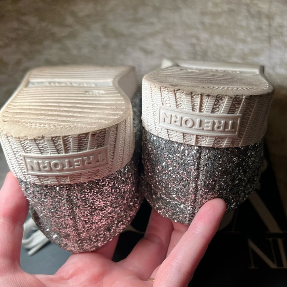 Tretorn Nylite Silver Glitter Sneaker Shoes, size 8.5 RetroGlam Athleisure - Picture 6 of 8